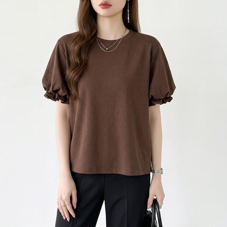 【ぽわんと立体感。】 バルーンスリーブTシャツ 半袖カットソー | COCOMOMO | 詳細画像44 