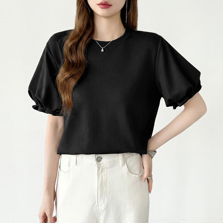 【ぽわんと立体感。】 バルーンスリーブTシャツ 半袖カットソー | COCOMOMO | 詳細画像45 