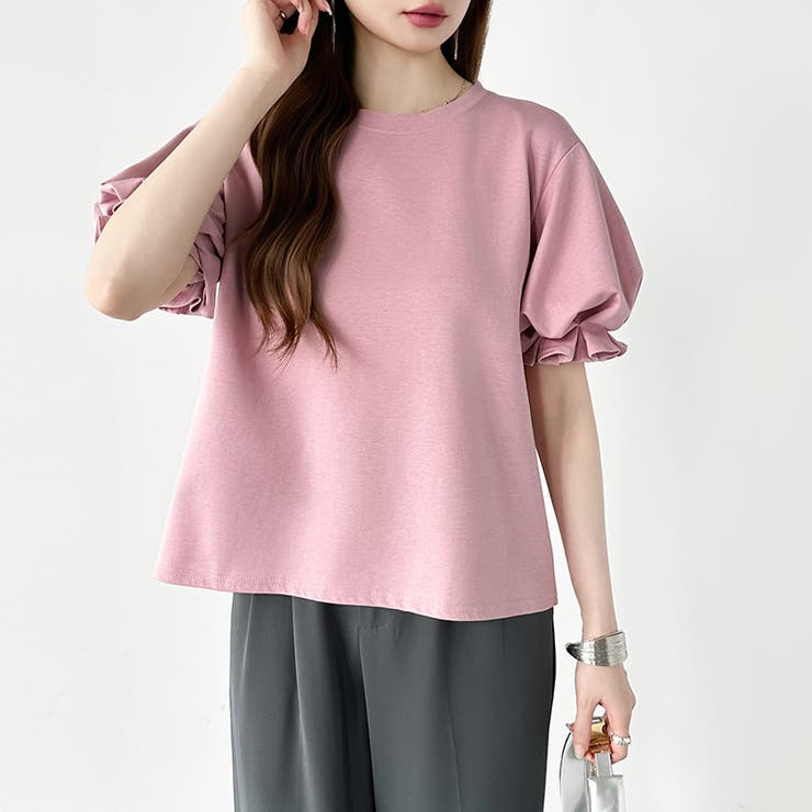 【ぽわんと立体感。】 バルーンスリーブTシャツ 半袖カットソー | COCOMOMO | 詳細画像6 