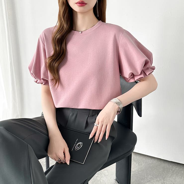 【ぽわんと立体感。】 バルーンスリーブTシャツ 半袖カットソー | COCOMOMO | 詳細画像7 