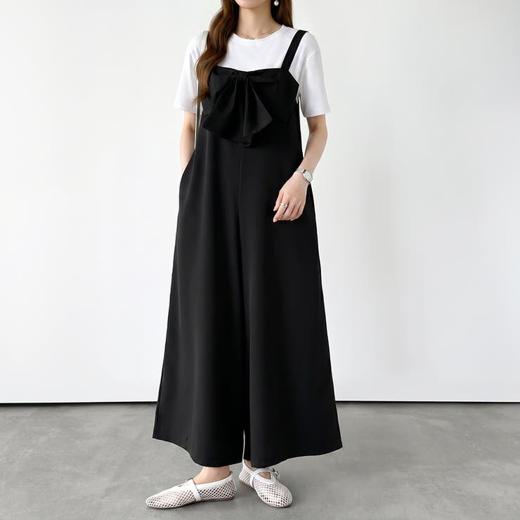 リボンサロペットパンツ オールインワン フロントリボン | COCOMOMO | 詳細画像14 