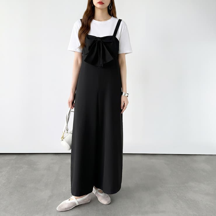 リボンサロペットパンツ オールインワン フロントリボン | COCOMOMO | 詳細画像11 