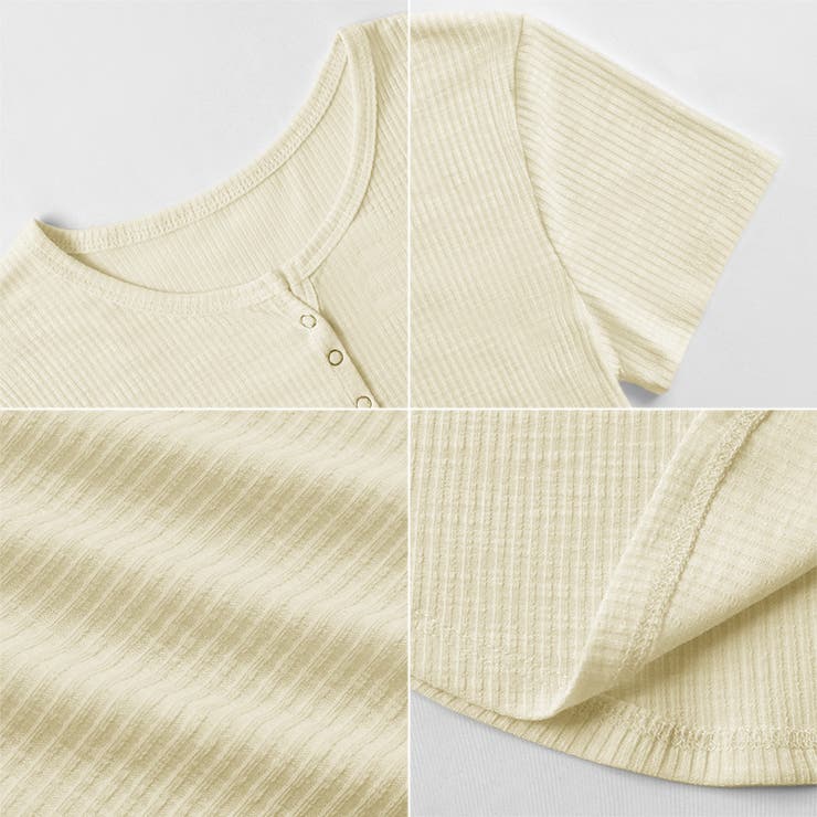 ヘンリーネックTシャツ リブTシャツ ヘンリーネック | COCOMOMO | 詳細画像15 