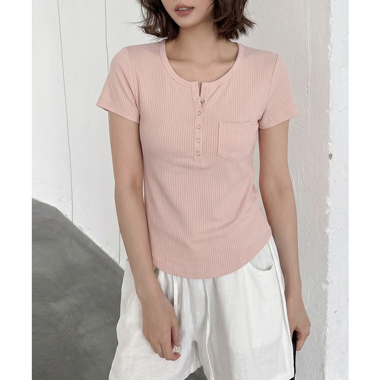 ヘンリーネックTシャツ リブTシャツ ヘンリーネック | COCOMOMO | 詳細画像8 