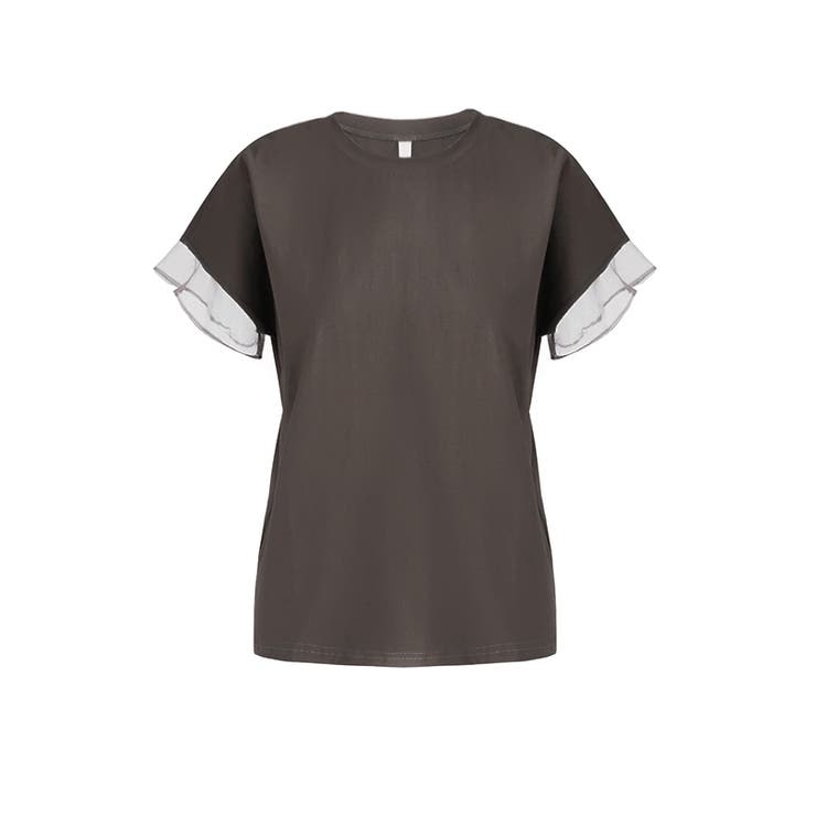 【透け感で差をつける】 袖シアーコットンTシャツ 袖チュールトップス | COCOMOMO | 詳細画像37 