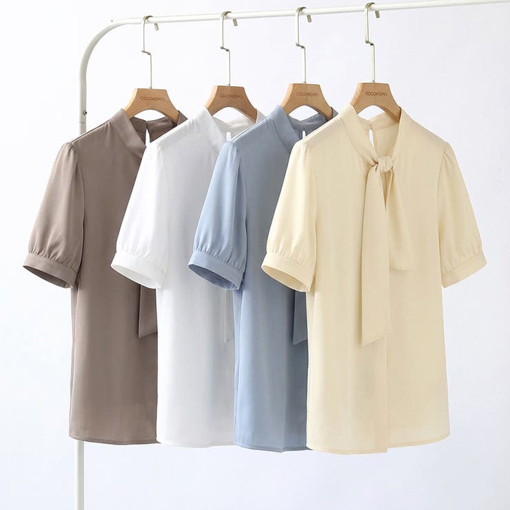 【シルキーな光沢で上品に】 ボウタイブラウス 夏ブラウス | COCOMOMO | 詳細画像13 