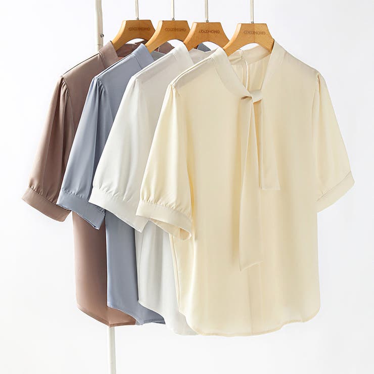 【シルキーな光沢で上品に】 ボウタイブラウス 夏ブラウス | COCOMOMO | 詳細画像40 