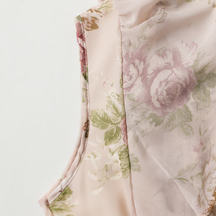 【一目惚れ級のフレンチガーリー】 花柄シフォンワンピース フリルワンピース | COCOMOMO | 詳細画像16 