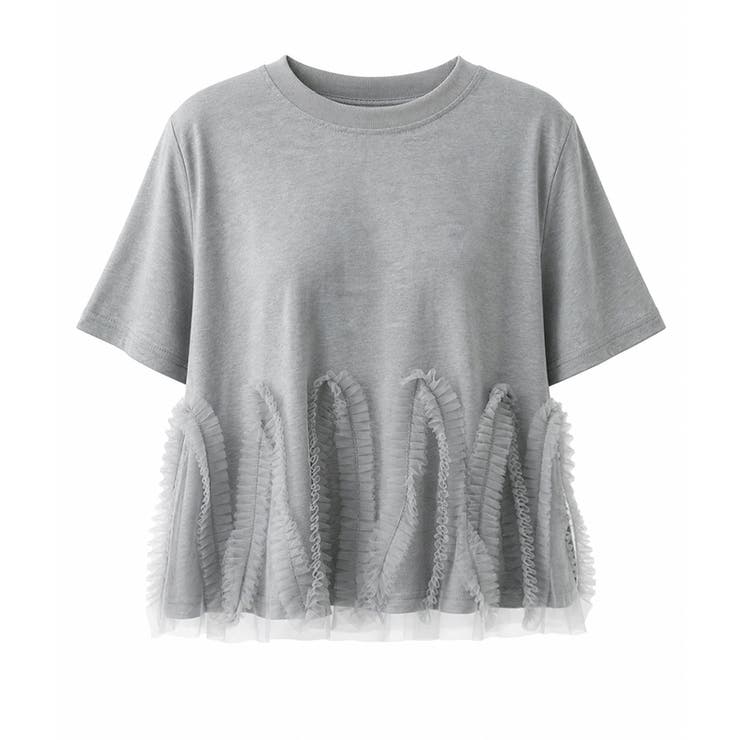 チュールドッキングTシャツ シアーフリル Tシャツ | COCOMOMO | 詳細画像35 