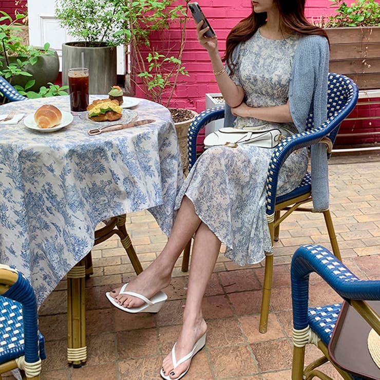 【華やぎシフォン】 花柄シフォンワンピース ワンピース | COCOMOMO | 詳細画像16 