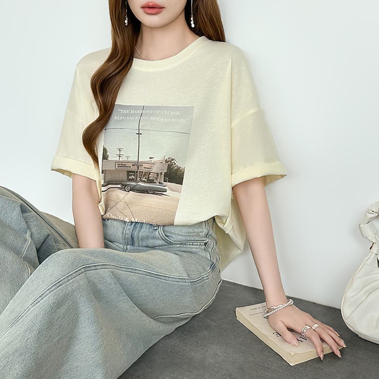 【大人女子の本命プリントT】 プリントTシャツ フォトプリントtシャツ | COCOMOMO | 詳細画像14 