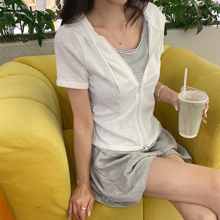 【一枚でコーデ完成】 ドッキングパーカー フェイクレイヤード | COCOMOMO | 詳細画像9 