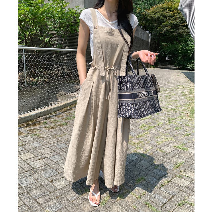 リネンライクな大人サロペット サロペットパンツ ワイドパンツ | COCOMOMO | 詳細画像7 