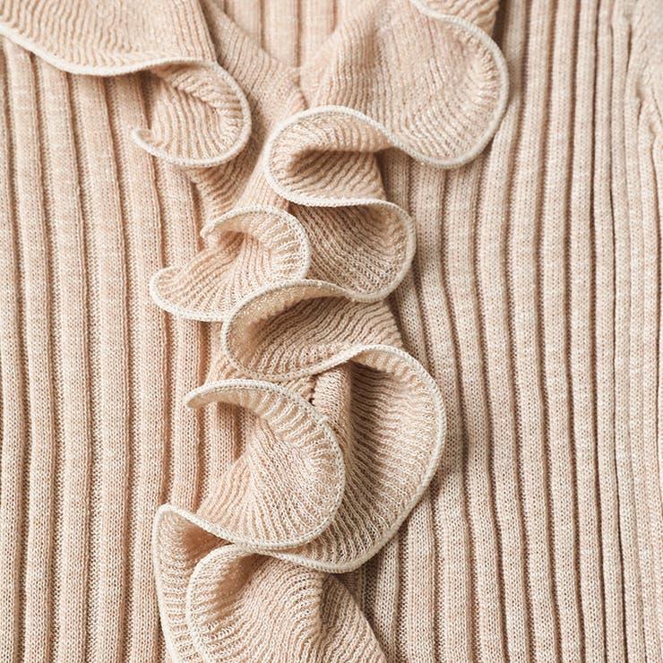 立体フリルで華奢見えシルエット ノースリーブフリルトップス サマーニット | COCOMOMO | 詳細画像35 