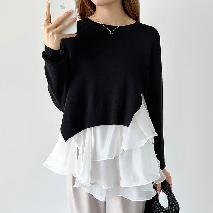 【セットアイテム】 フリルキャミソール レイヤードニット | COCOMOMO | 詳細画像28 