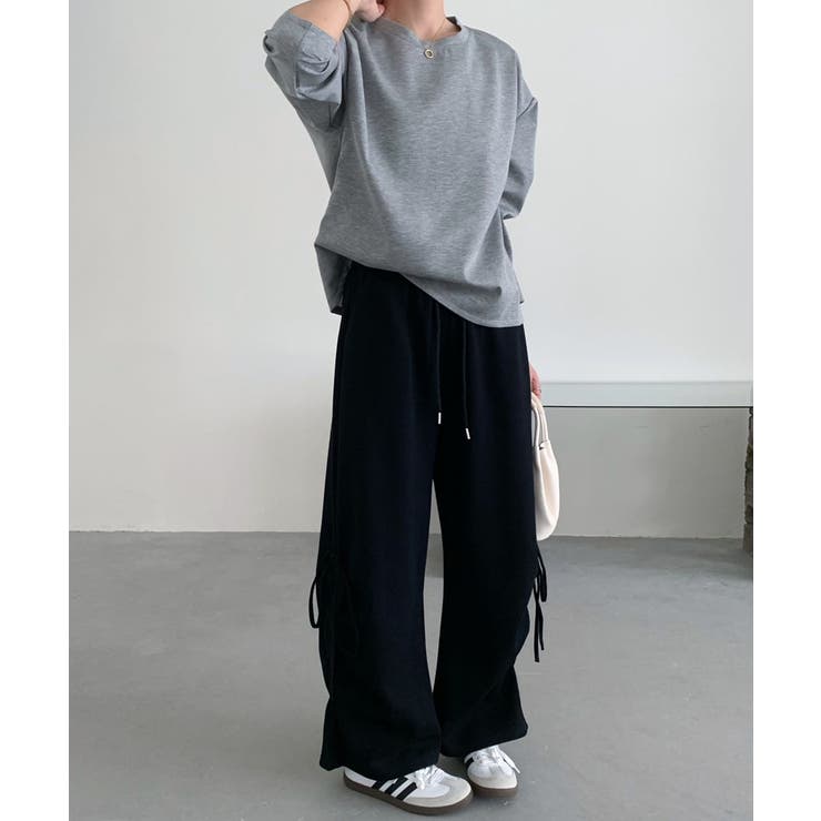 今季本命。サイドリボンスウェットパンツ スウェットパンツ ワイドパンツ | COCOMOMO | 詳細画像15 