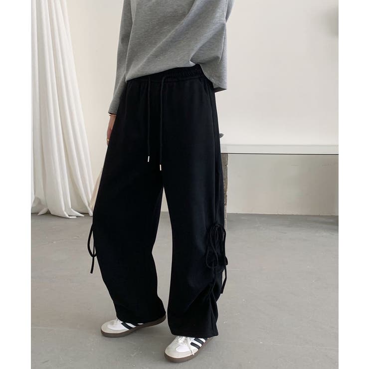 今季本命。サイドリボンスウェットパンツ スウェットパンツ ワイドパンツ | COCOMOMO | 詳細画像17 