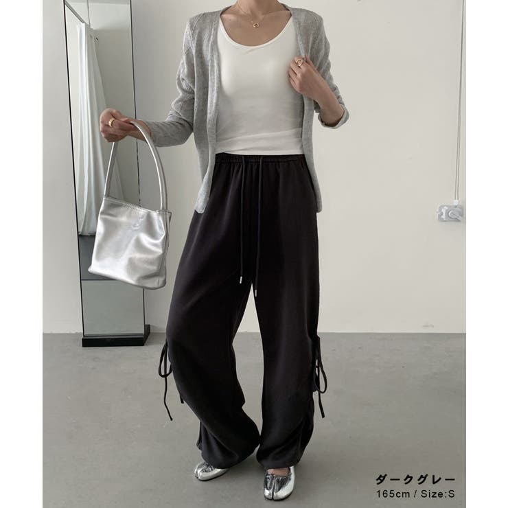 今季本命。サイドリボンスウェットパンツ スウェットパンツ ワイドパンツ | COCOMOMO | 詳細画像7 