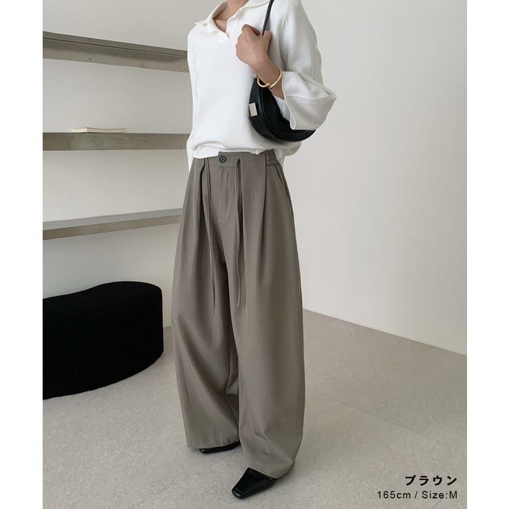 ディープタックで洗練モード感 タックワイドパンツ ワイドパンツ | COCOMOMO | 詳細画像11 