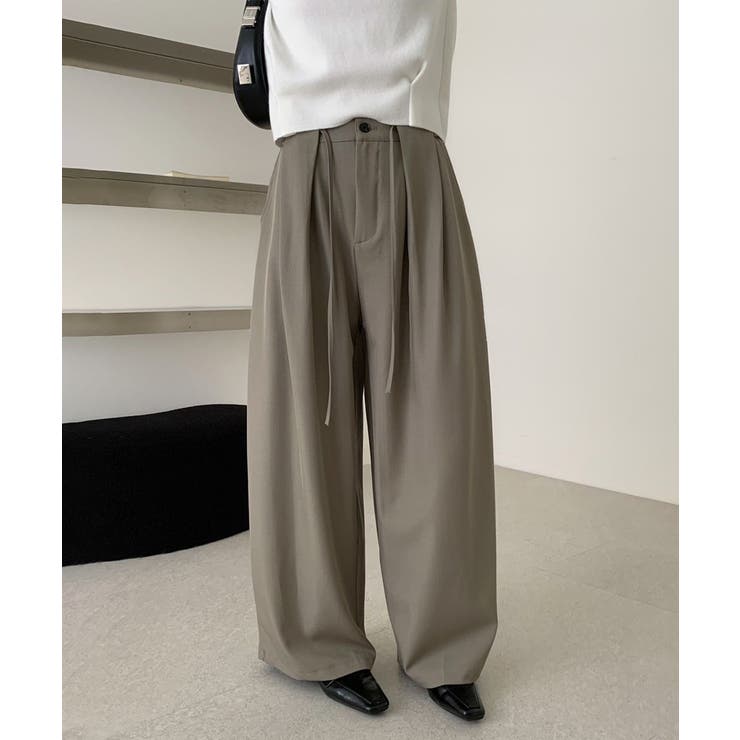 ディープタックで洗練モード感 タックワイドパンツ ワイドパンツ | COCOMOMO | 詳細画像12 