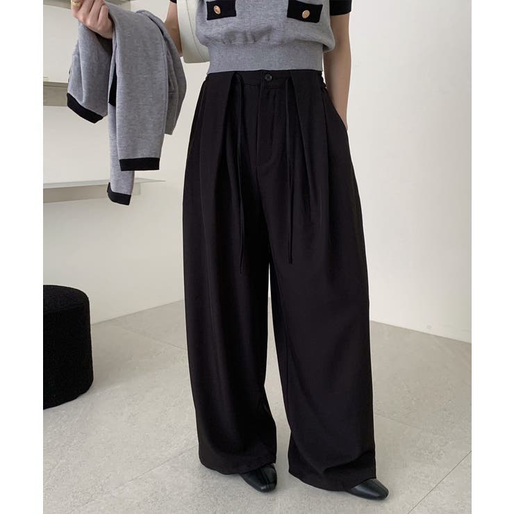 ディープタックで洗練モード感 タックワイドパンツ ワイドパンツ | COCOMOMO | 詳細画像13 
