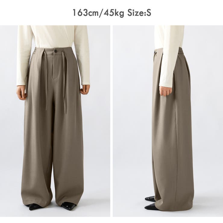 ディープタックで洗練モード感 タックワイドパンツ ワイドパンツ | COCOMOMO | 詳細画像20 