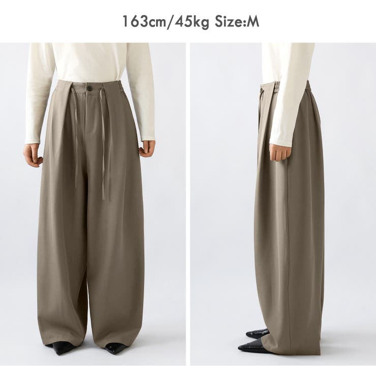 ディープタックで洗練モード感 タックワイドパンツ ワイドパンツ | COCOMOMO | 詳細画像23 