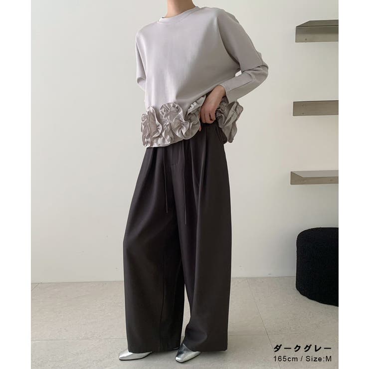 ディープタックで洗練モード感 タックワイドパンツ ワイドパンツ | COCOMOMO | 詳細画像5 