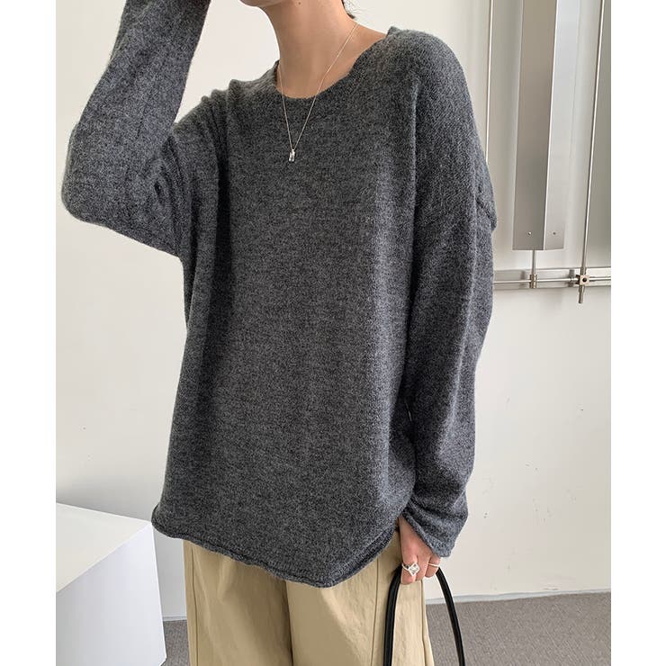 シルエットで魅せる大人ニット ドロップショルダーニット ニット | COCOMOMO | 詳細画像12 