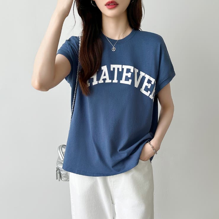 ロゴプリント コットン天竺 ラウンドヘム | COCOMOMO | 詳細画像9 