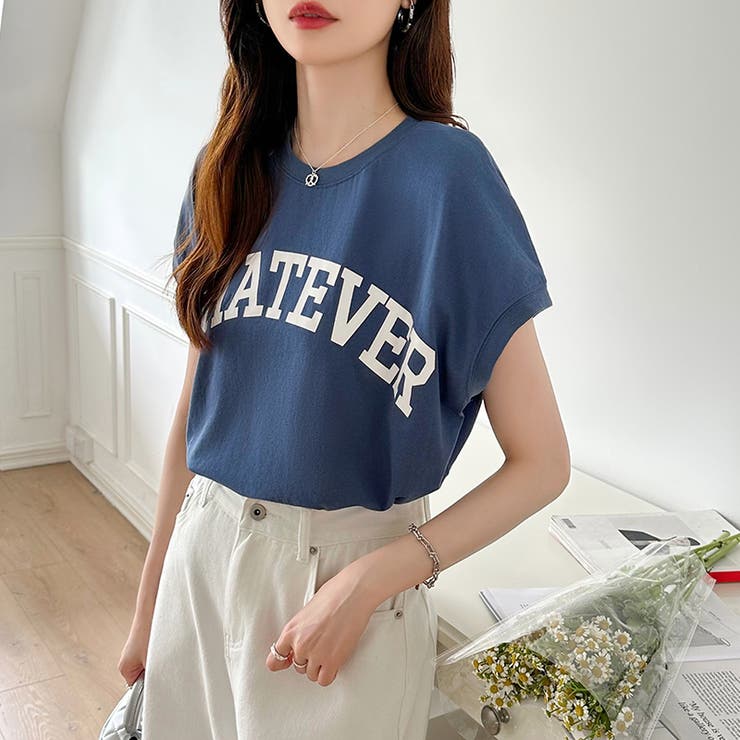 ロゴプリント コットン天竺 ラウンドヘム | COCOMOMO | 詳細画像12 