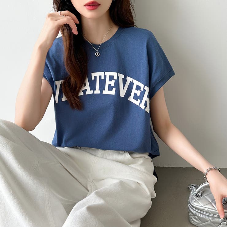 ロゴプリント コットン天竺 ラウンドヘム | COCOMOMO | 詳細画像13 