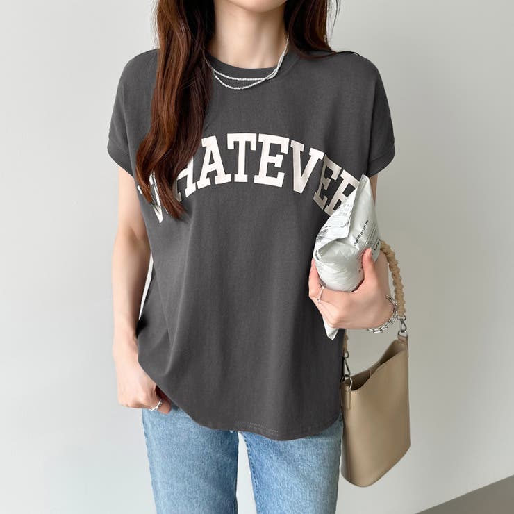 ロゴプリント コットン天竺 ラウンドヘム | COCOMOMO | 詳細画像14 