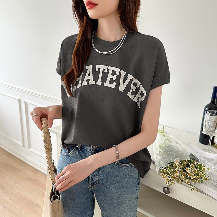 ロゴプリント コットン天竺 ラウンドヘム | COCOMOMO | 詳細画像15 