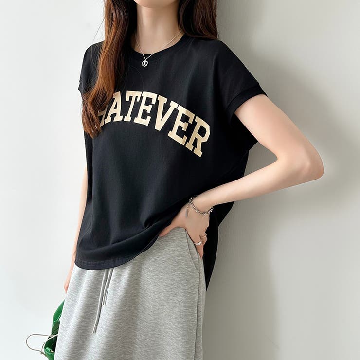 ロゴプリント コットン天竺 ラウンドヘム | COCOMOMO | 詳細画像25 