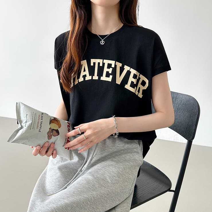 ロゴプリント コットン天竺 ラウンドヘム | COCOMOMO | 詳細画像28 