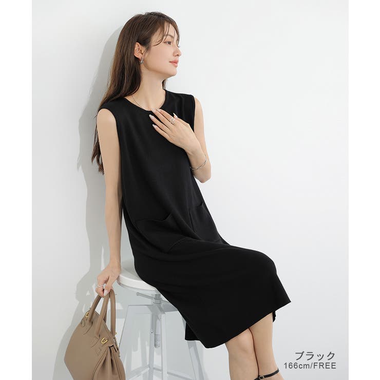 ワンピース ニットワンピース ノースリーブ | COCOMOMO | 詳細画像6 