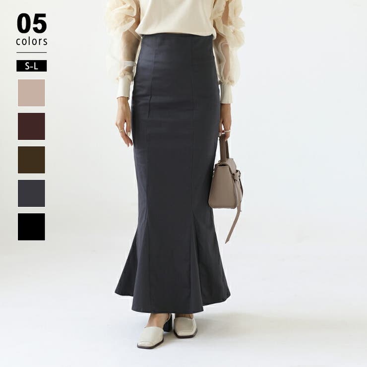 ダークグレー | マーメイド スカート ロングスカート | COCOMOMO