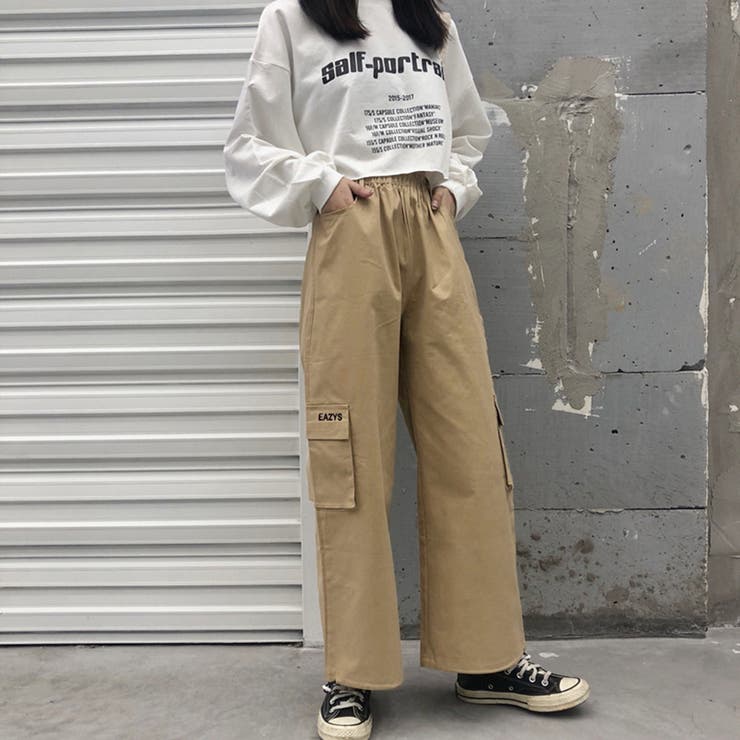 レディースカーゴパンツ 総ゴムボトムス チノパン[品番