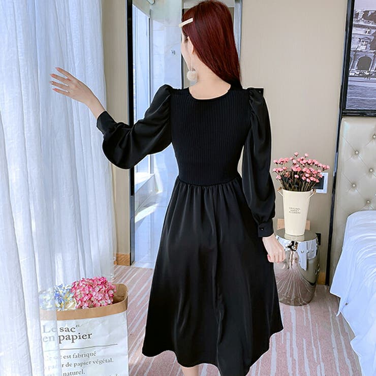 ワンピースレディース長袖フレアスカートvネック ガーリー お花 品番 Cocw Cocomomo ココモモ のレディースファッション通販 Shoplist ショップリスト