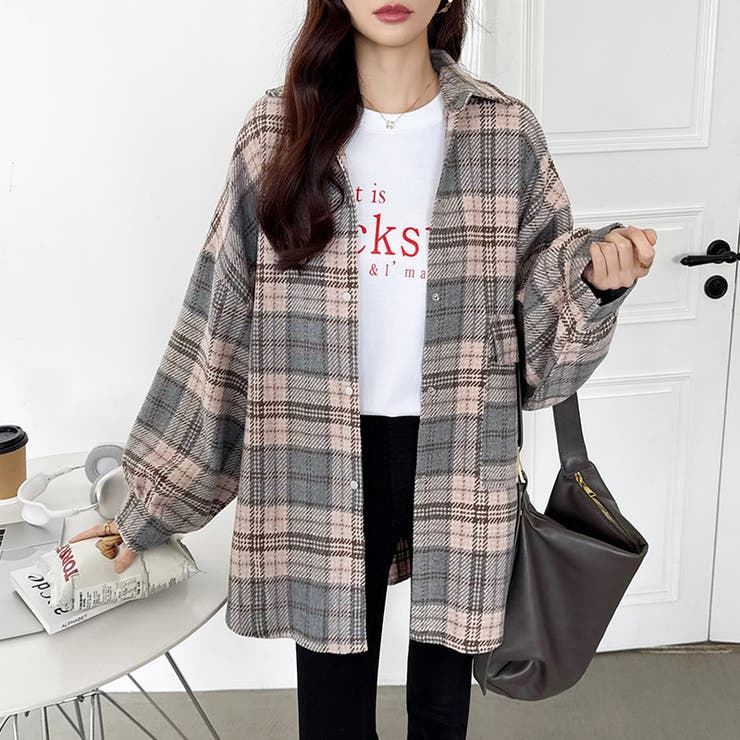 チェック柄シャツ オーバーサイズ ネルシャツ[品番：COCW0003502