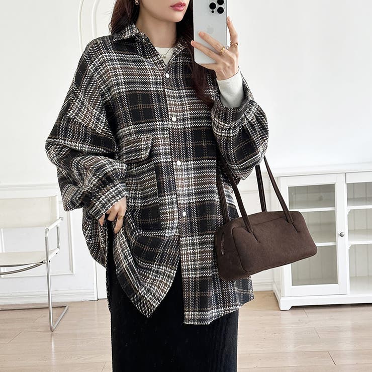 チェック柄シャツ オーバーサイズ ネルシャツ | COCOMOMO | 詳細画像6 