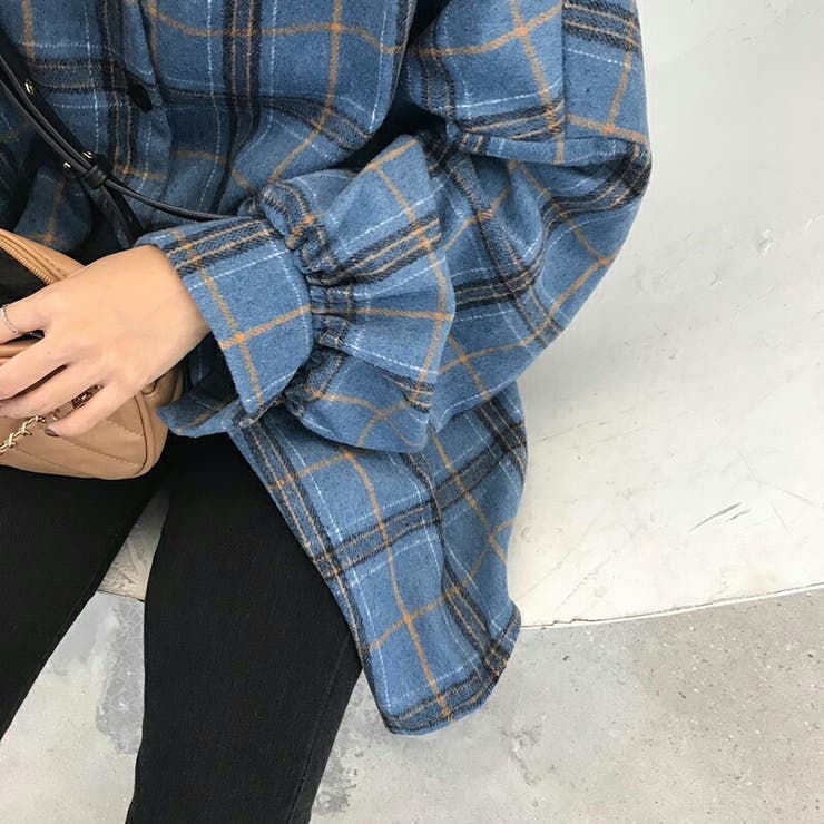 ネルシャツ チェック柄 ロングシャツ | COCOMOMO | 詳細画像6 