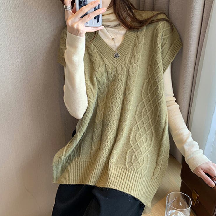 レディース トップス ニット ベスト Free フレンチスリーブ Vネック 品番 Cocw Cocomomo ココモモ のレディース ファッション通販 Shoplist ショップリスト