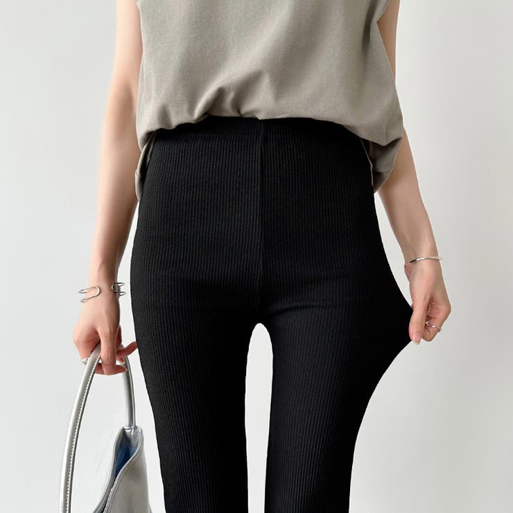 フレアパンツ リブレギンス ストレッチパンツ | COCOMOMO | 詳細画像22 