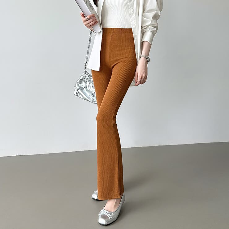 フレアパンツ リブレギンス ストレッチパンツ | COCOMOMO | 詳細画像28 