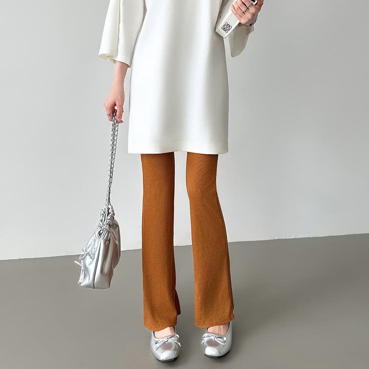 フレアパンツ リブレギンス ストレッチパンツ | COCOMOMO | 詳細画像23 