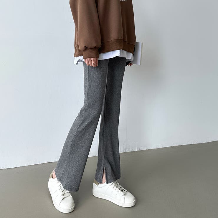 フレアパンツ リブレギンス ストレッチパンツ | COCOMOMO | 詳細画像31 