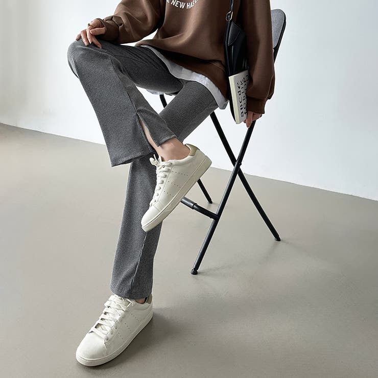 フレアパンツ リブレギンス ストレッチパンツ | COCOMOMO | 詳細画像32 