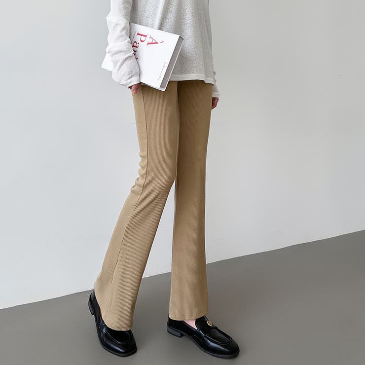 フレアパンツ リブレギンス ストレッチパンツ | COCOMOMO | 詳細画像38 